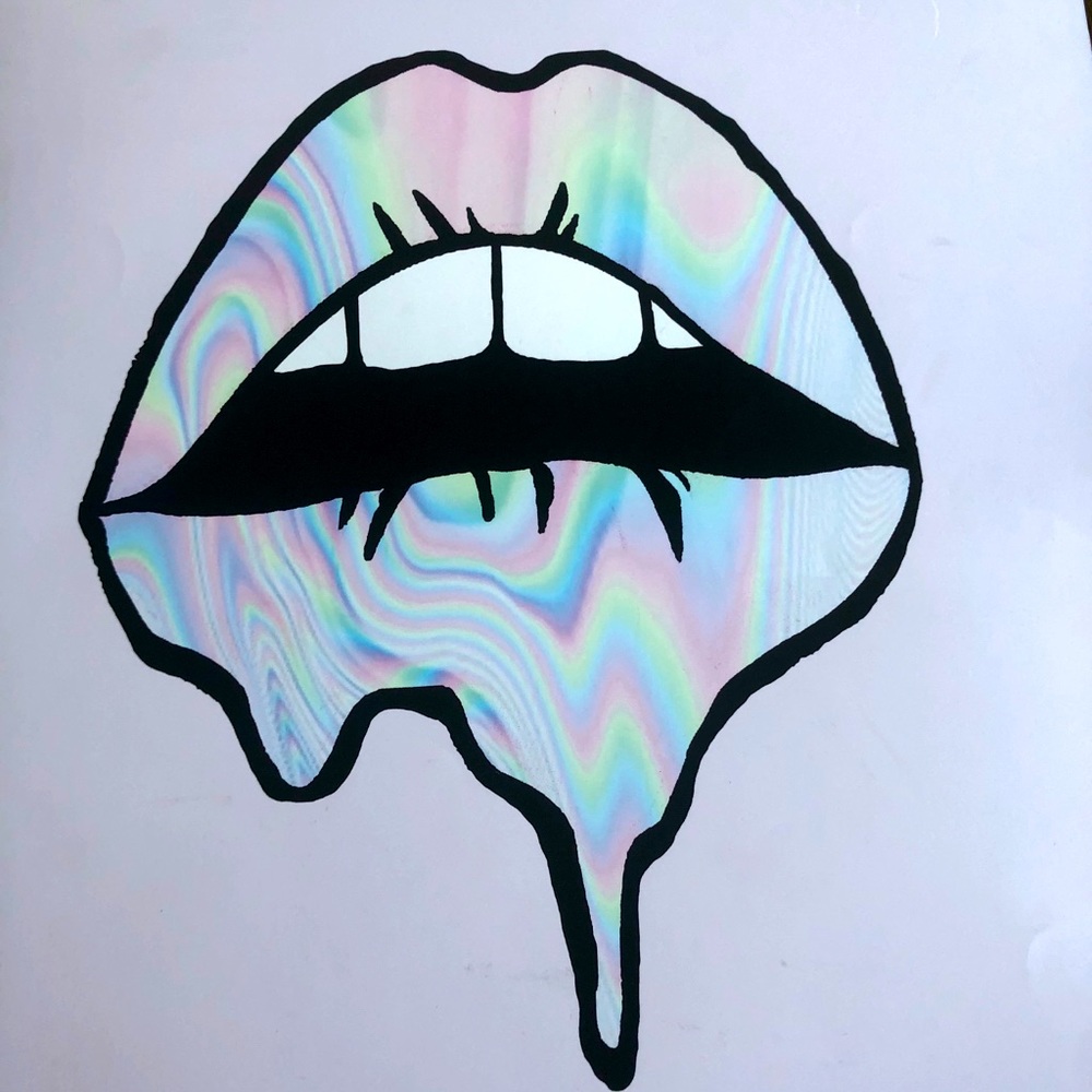 Dormify Holographic Dripping Lips Print for rooms